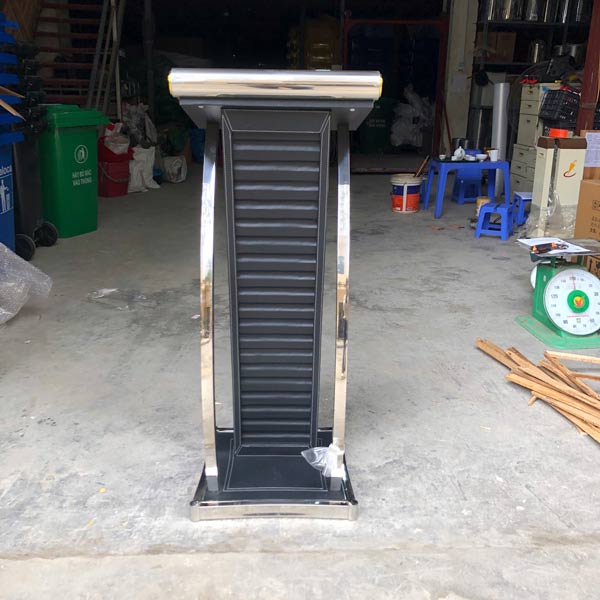 Bục phát biểu inox thân bọc da