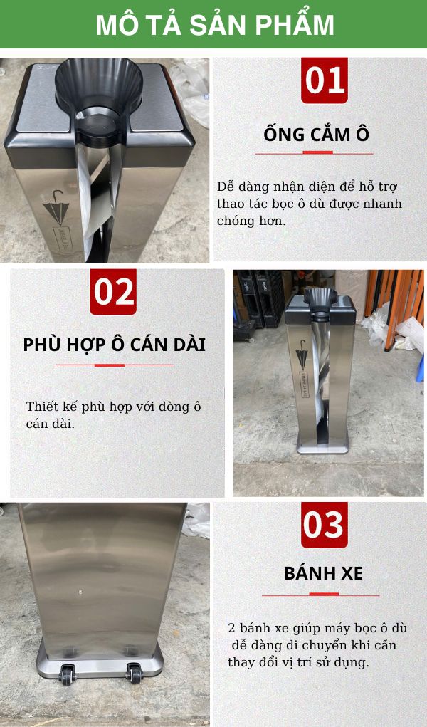 Máy bọc ô dù tự động 1 ngăn