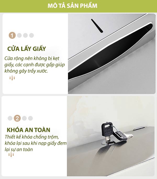 Hộp đựng giấy lau tay bằng inox