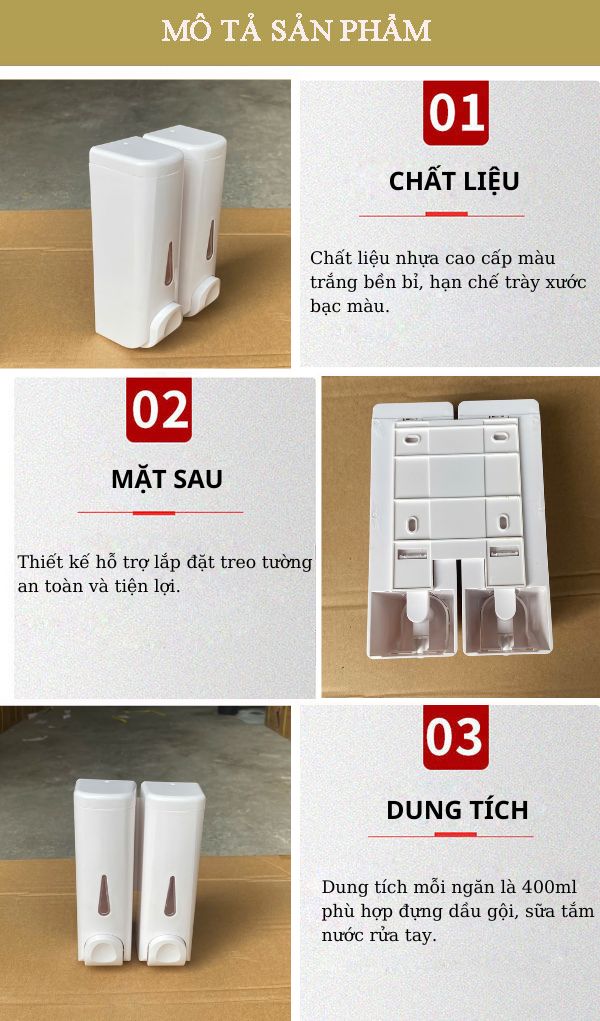 Hộp đựng nước rửa tay đôi