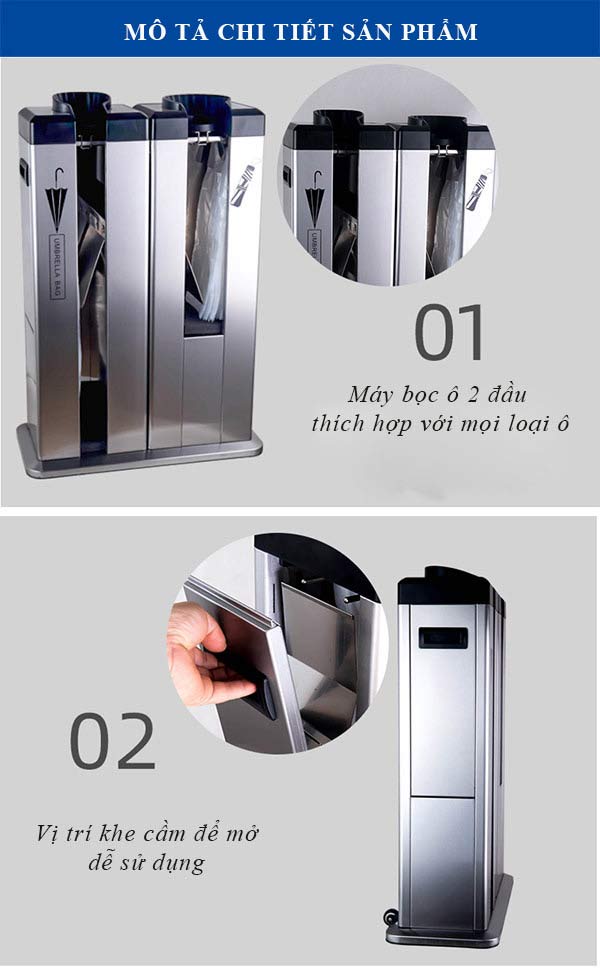 Máy bọc ô dù đôi tự động 