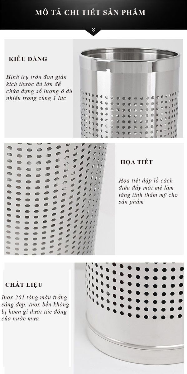 Sọt inox đựng ô dù