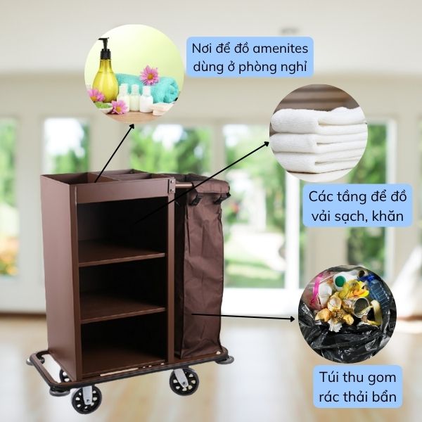 xe làm buồng phòng 1 túi vải