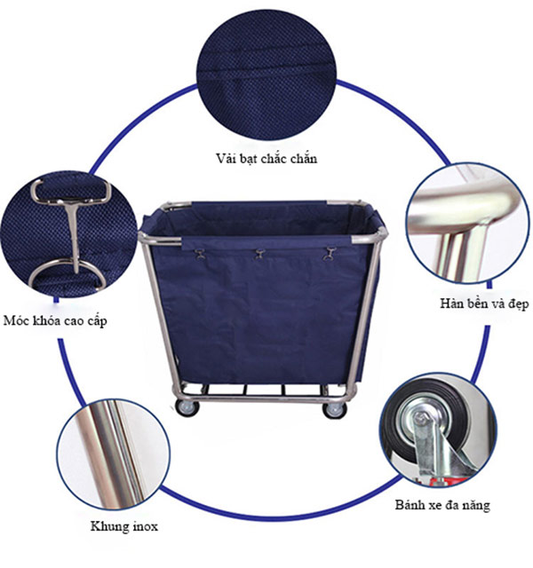 Xe chở đồ giặt là khung inox