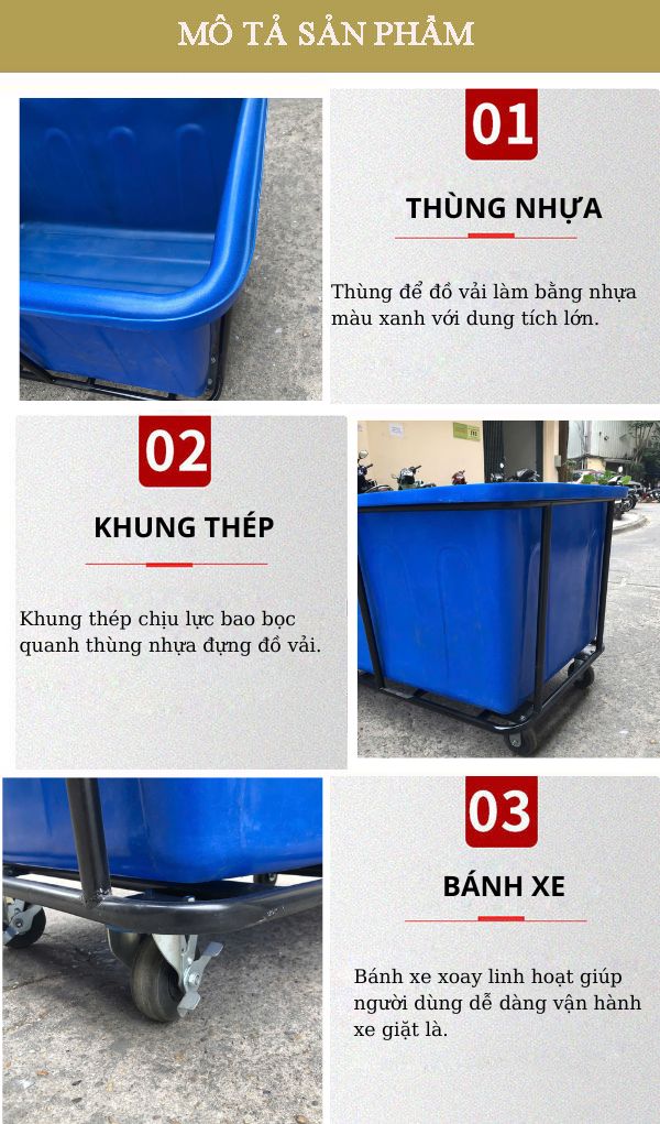 Xe giặt là nhựa màu xanh