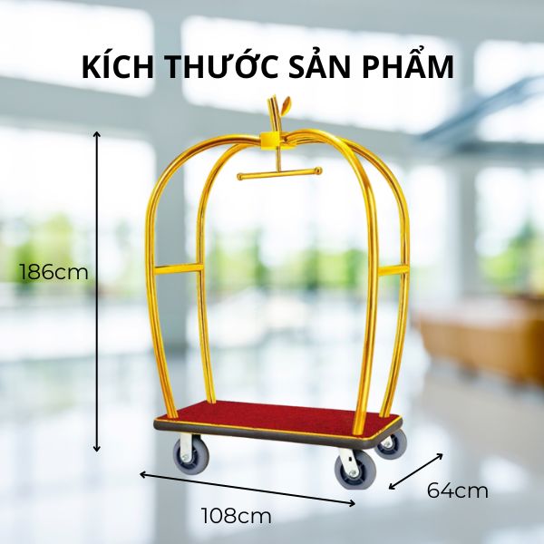 Xe đẩy hành lý inox