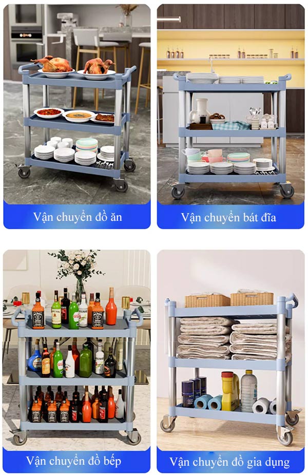 Xe đẩy 3 tầng nhựa
