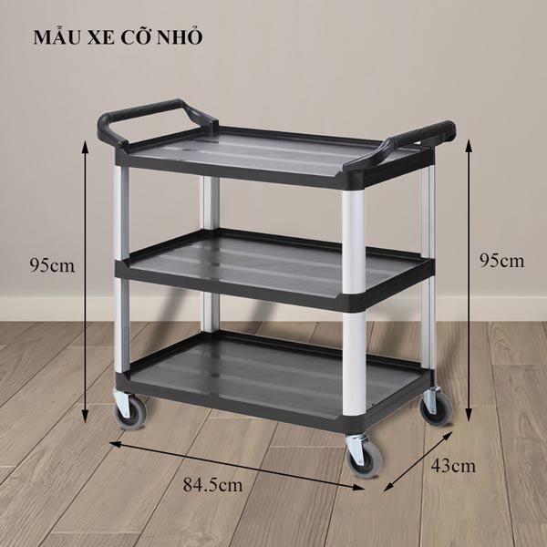 Xe đẩy đa năng 3 tầng đen