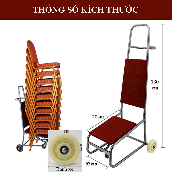 Xe đẩy ghế xếp chồng