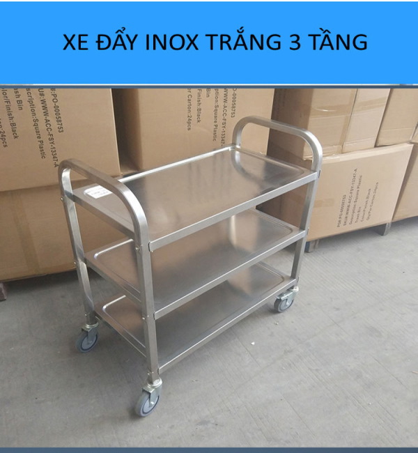 Xe đẩy inox 3 tầng đa năng