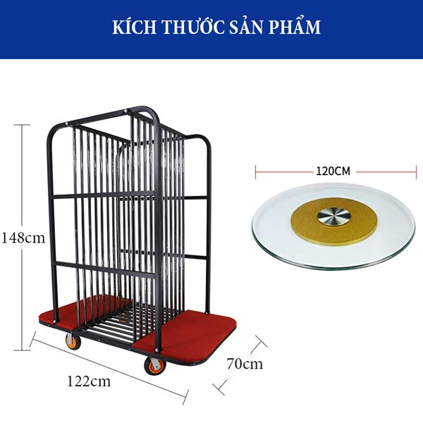 Xe đẩy mâm xoay bàn tiệc