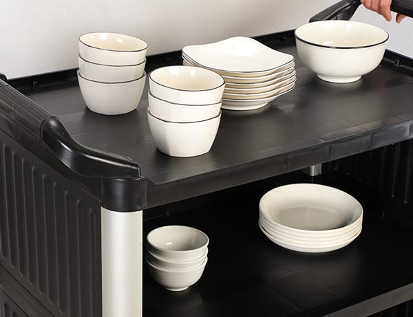 Xe đẩy dọn bàn nhựa khung nhôm