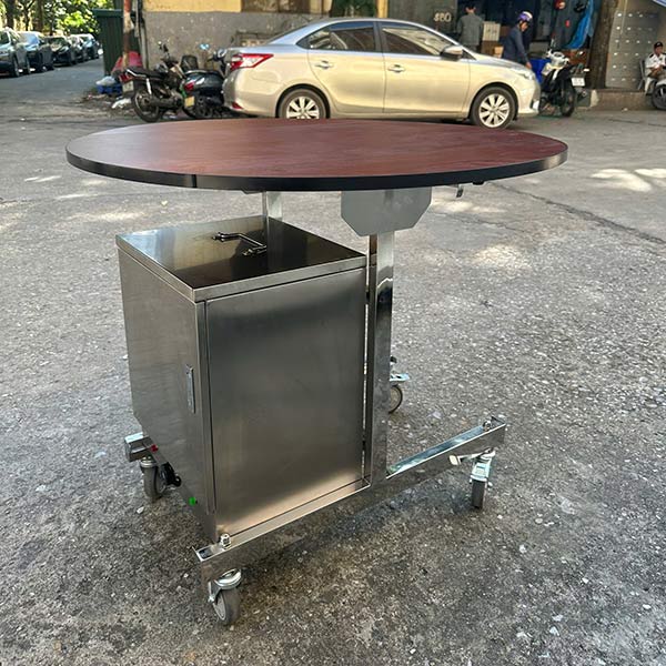 Xe đẩy phục vụ có tủ giữ nhiệt đồ ăn