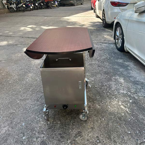 Xe đẩy phục vụ có tủ giữ nhiệt đồ ăn