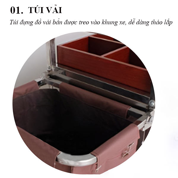 Xe dọn buồng phòng thép sơn tĩnh điện 