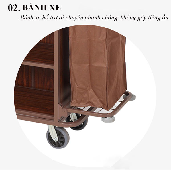 Xe dọn buồng phòng thép sơn tĩnh điện 