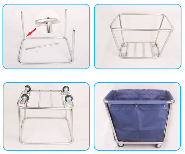 Xe chở đồ giặt là khung inox