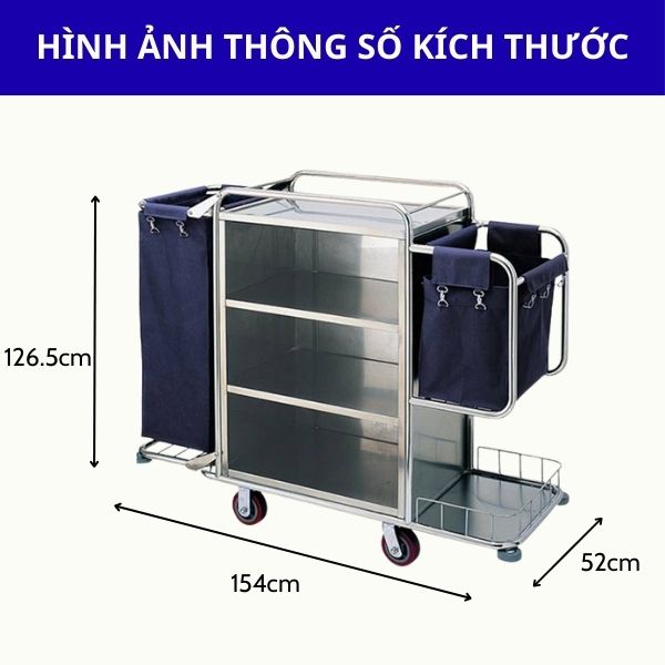 Xe đẩy đồ vải dọn buồng