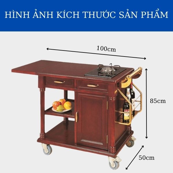 Xe phục vụ bàn bếp có bếp gas đơn