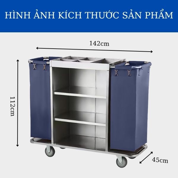Xe dọn buồng phòng inox HTIXK4A