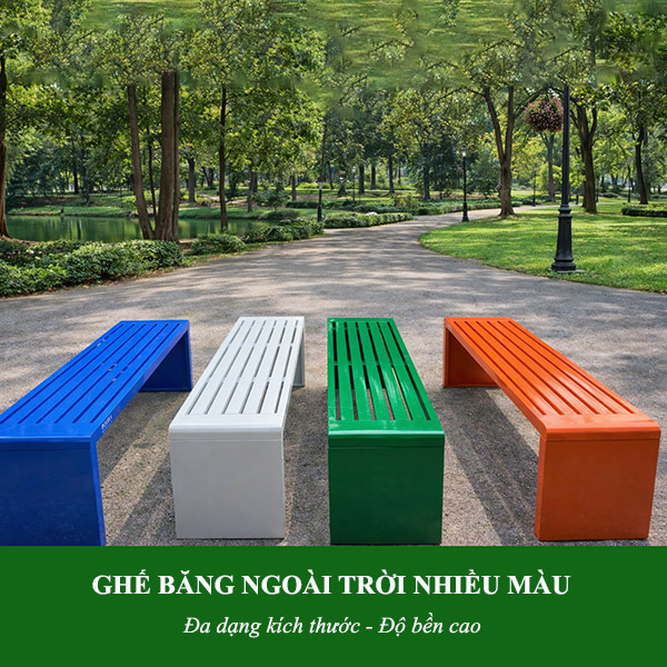 Ghế băng ngoài trời nhiều màu