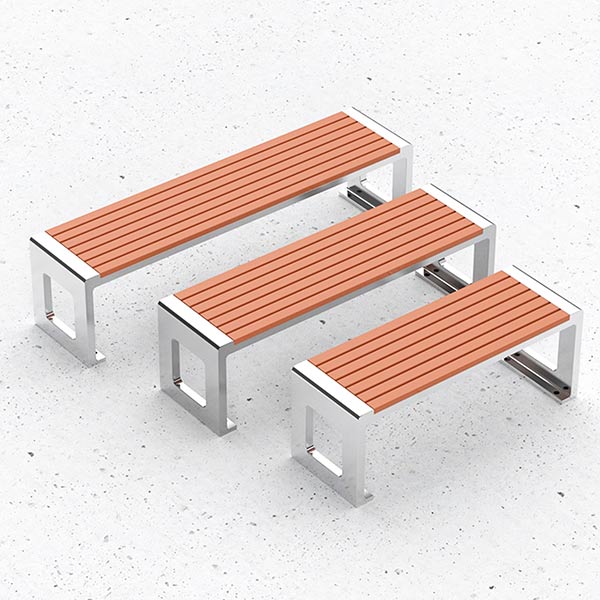 Ghế dài công viên không tựa gỗ nhựa