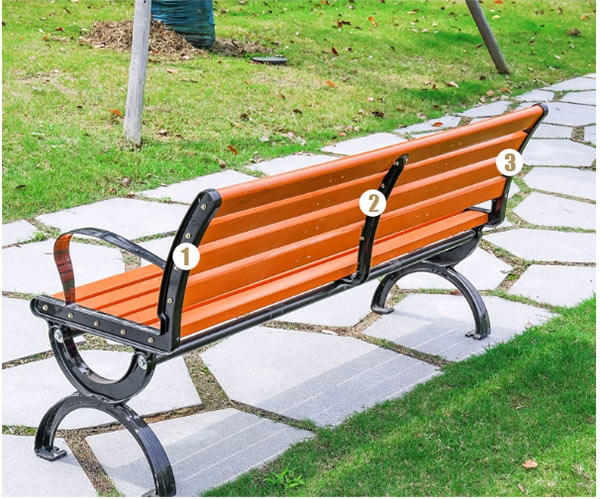 Ghế công viên có tựa gỗ nhựa
