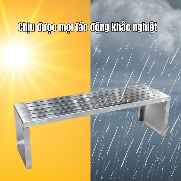 Ghế băng dài inox ngoài trời