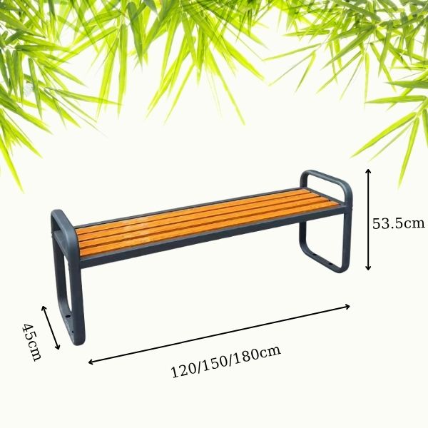 Ghế công viên nan sắt giả gỗ