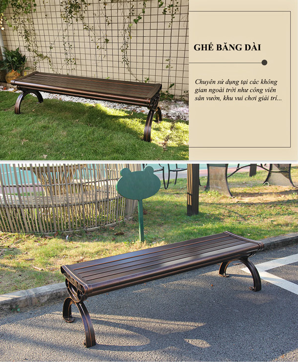 Ghế băng dài nhôm đúc