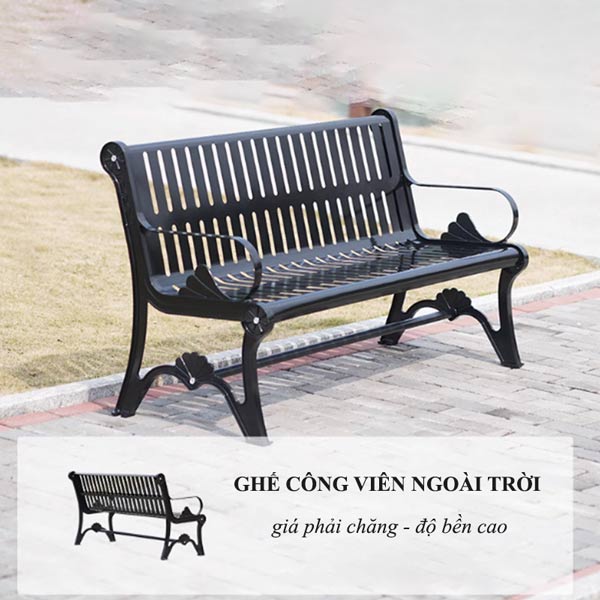 Ghế công viên bằng sắt họa tiêt
