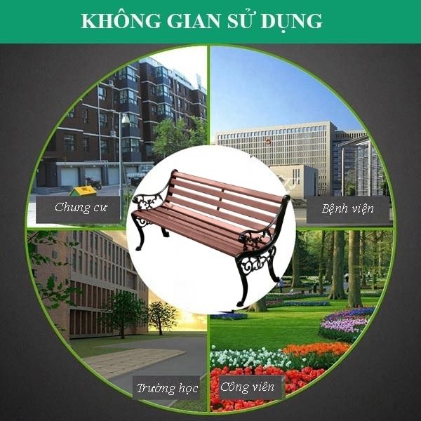 Ghế gỗ nhựa công viên có tựa đầu hổ