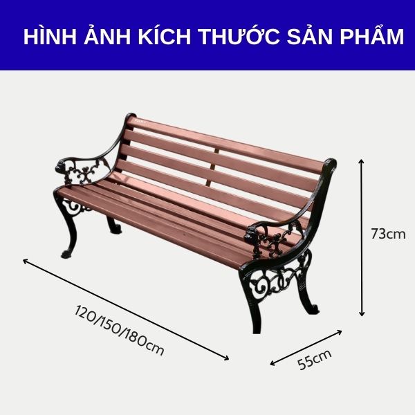 Ghế gỗ nhựa công viên có tựa đầu hổ