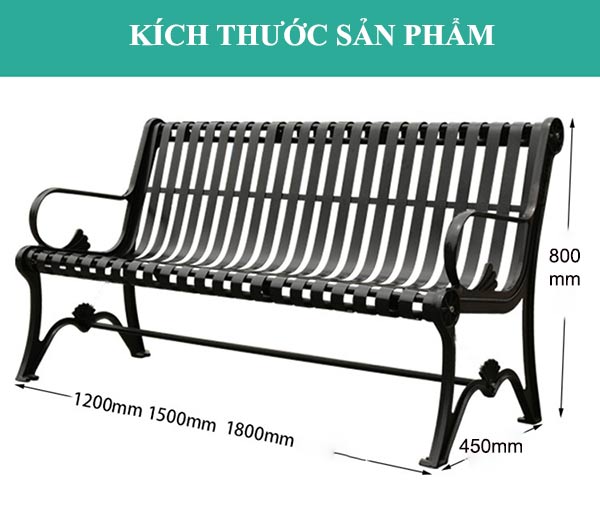 Ghế công viên bằng sắt họa tiêt