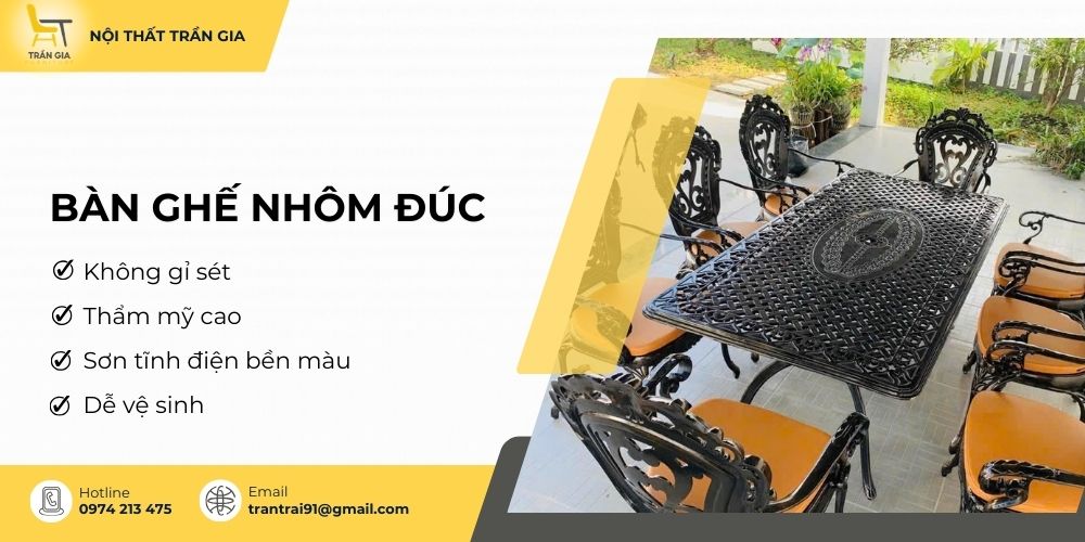 Ưu điểm bộ bàn ghế nhôm đúc BG02TV