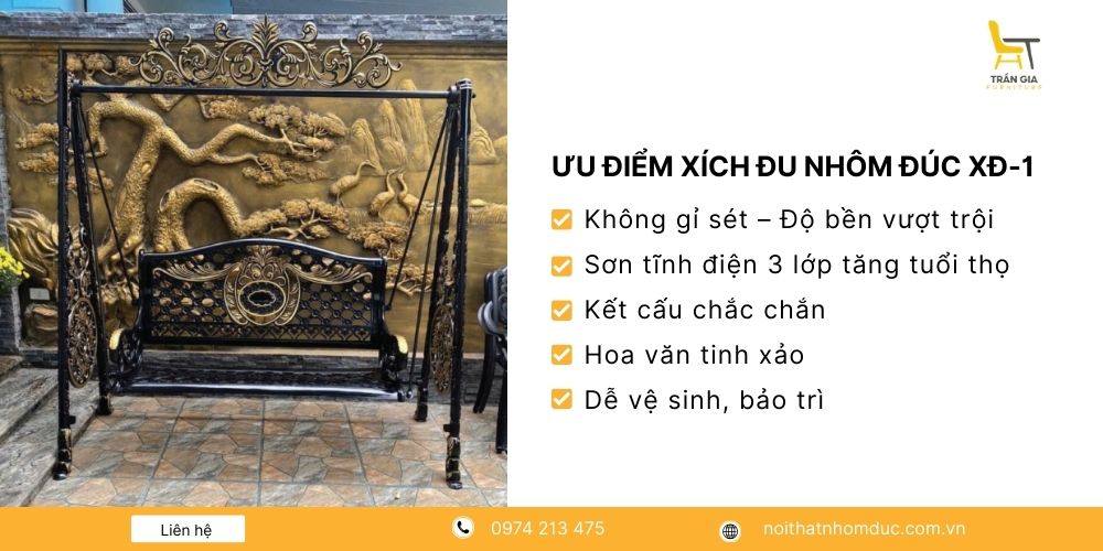 Ưu điểm nổi bật của xích đu nhôm đúc XĐ-1