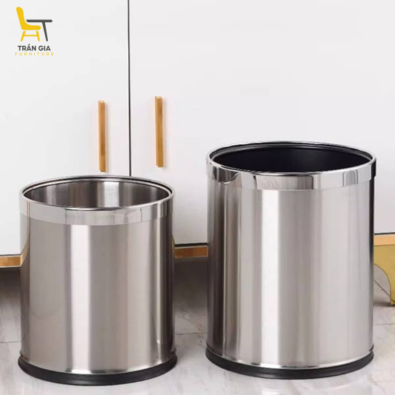 Sọt rác inox 2 lớp không nắp nhiều dung tích