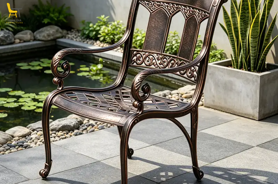 Bàn ghế nhôm đúc phong cách hoàng gia BG-06