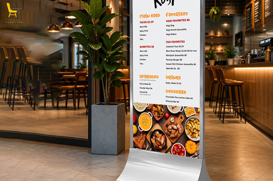 Bảng Standee di động inox trắng/ vàng/ ghi đen