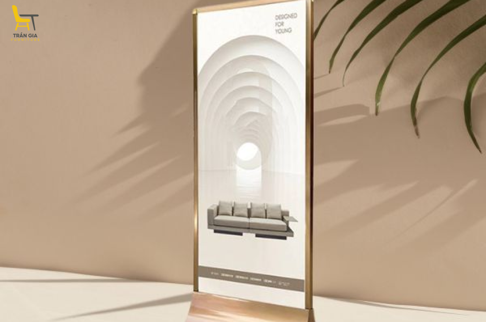 Bảng Standee di động inox trắng/ vàng/ ghi đen