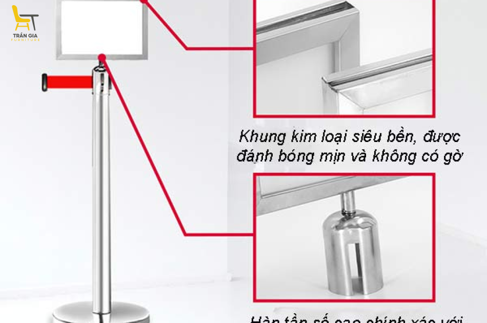 Bảng thông báo gắn đầu cột chắn kích thước khổ A3 A4