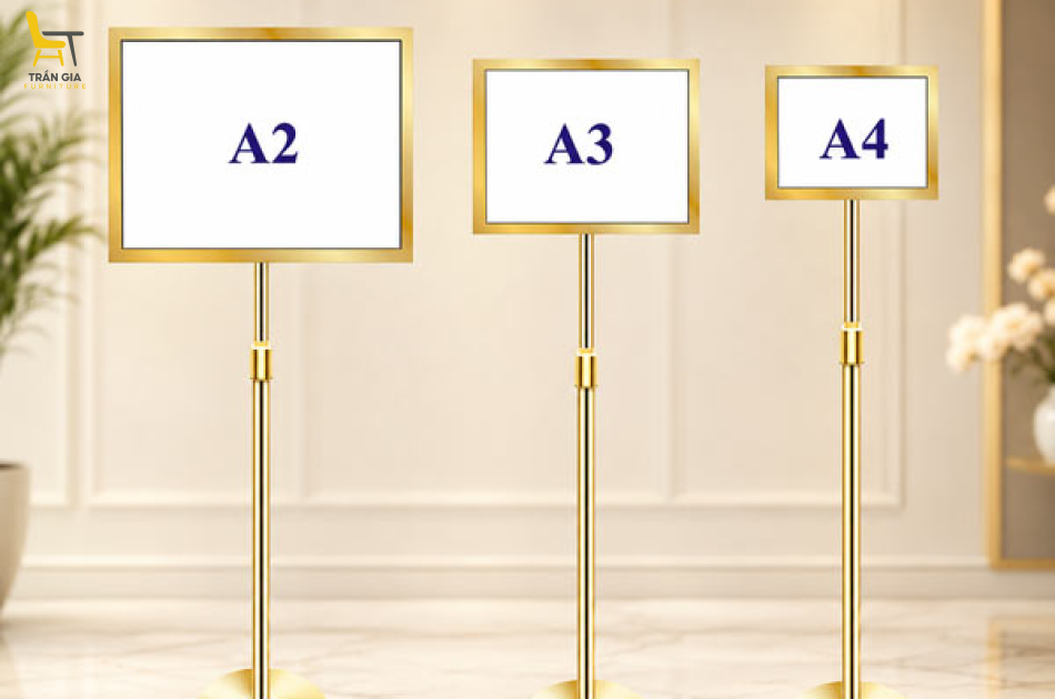 Bảng thông tin nâng hạ mặt thẳng A2, A3, A4