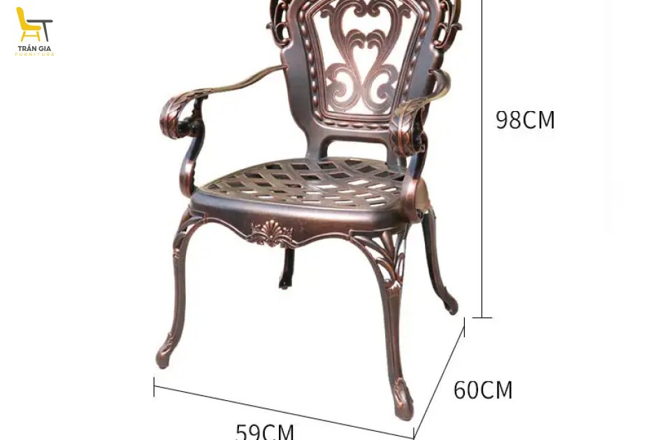 Bàn ghế nhôm đúc cổ điển cao cấp BG-04