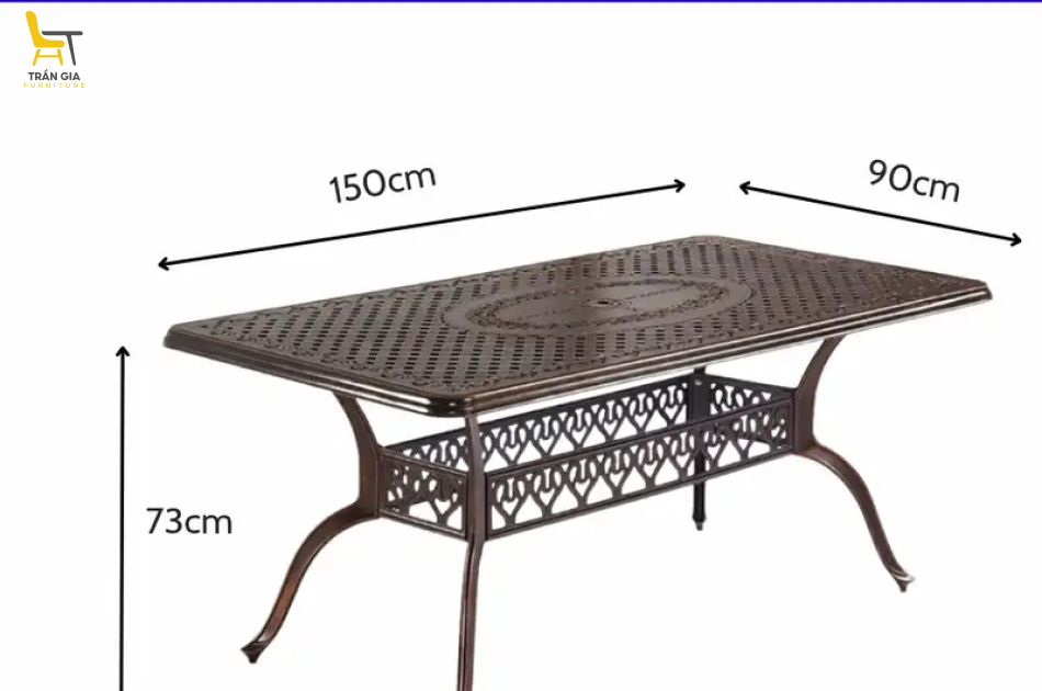 Bàn ghế nhôm đúc cổ điển cao cấp BG-04