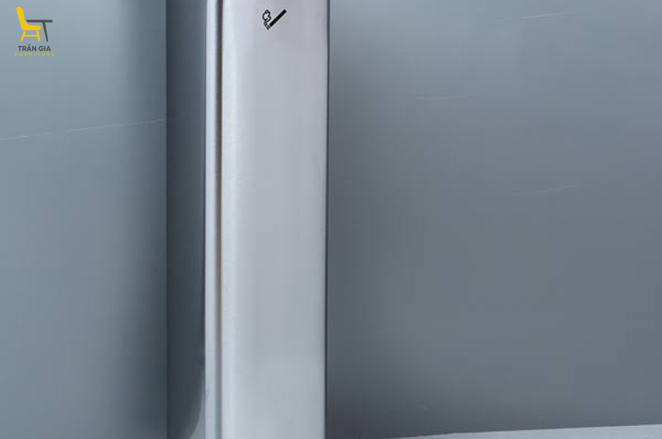 Trụ gạt tàn đứng hình chữ nhật bằng inox