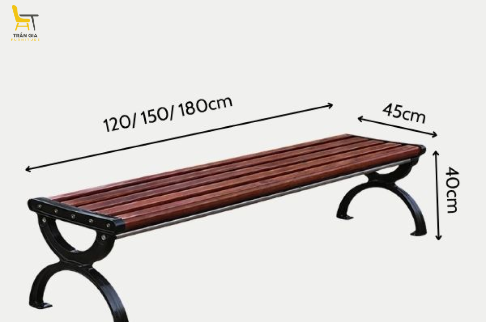 Ghế công viên không tựa gỗ nhựa GCV-15