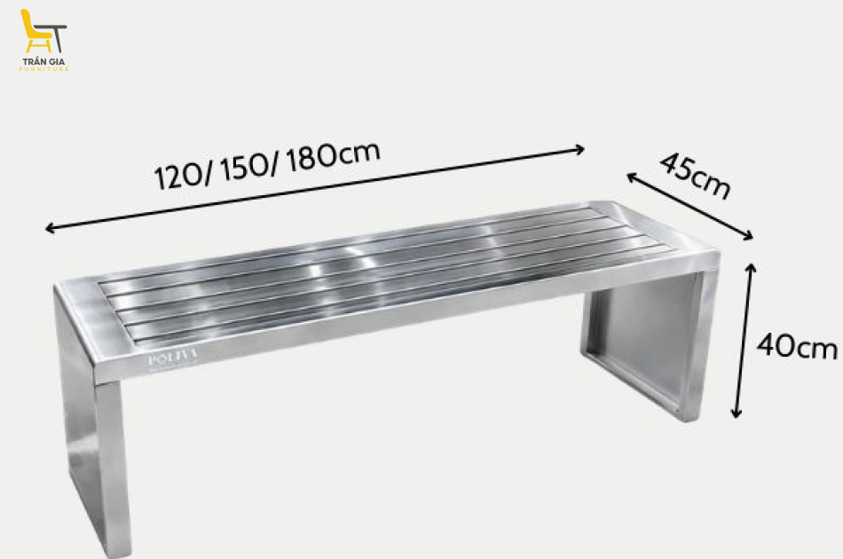 Ghế băng dài inox GCV-8