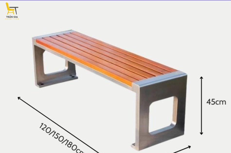 Ghế dài công viên không tựa gỗ nhựa GCV-14