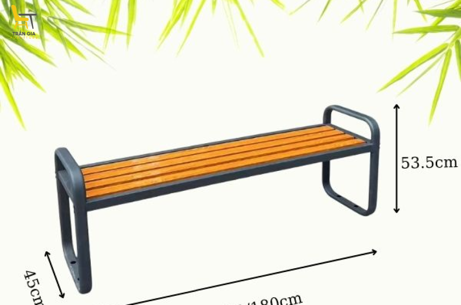 Ghế công viên nan sắt giả gỗ GCV-12