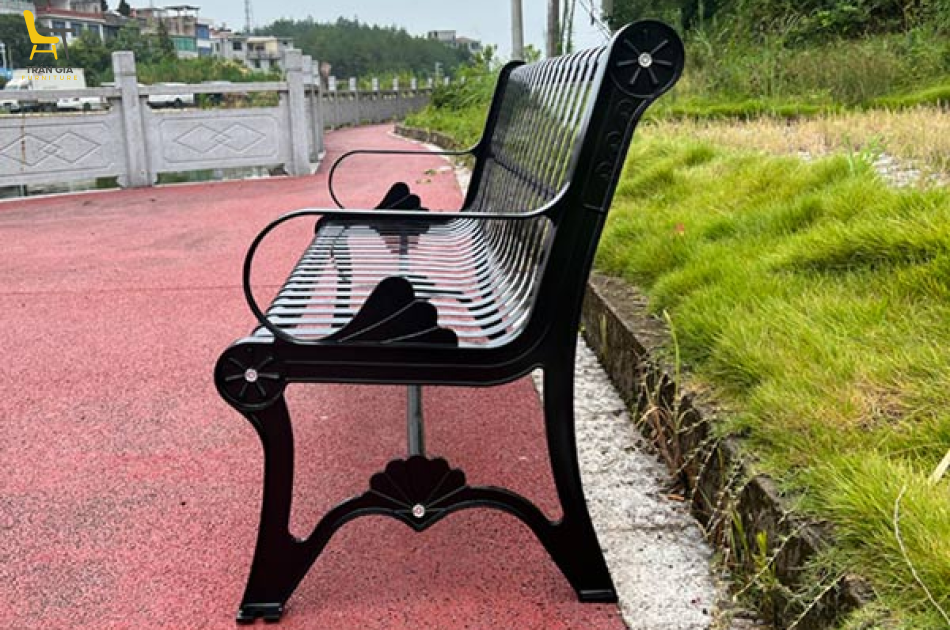 Ghế công viên bằng sắt họa tiết GCV-22